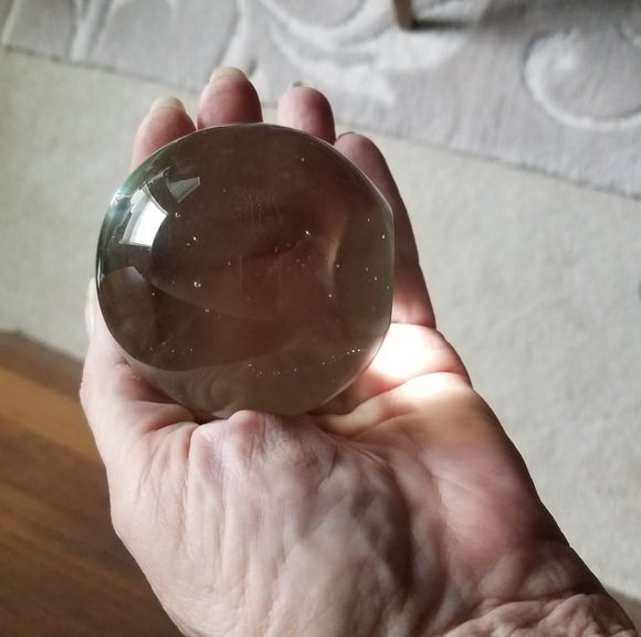 Vintage Crystal Ball with Gold Filigree Stand - Picture 5 of 7